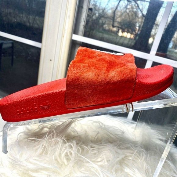 Adidas Red Super Rare Ohio State Slides Unisex 6 - Picture 2 of 6
